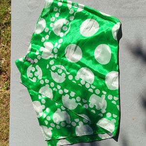 BG Street green and white scarf